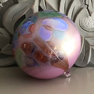 Art Glass Ornament, Borowski Glass Studio, 6.5" x 6.5", Multicolor, Excellent